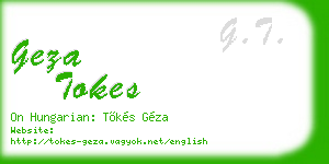 geza tokes business card