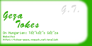 geza tokes business card